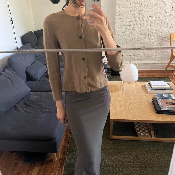 Jurgen Lehl linen jacket in chestnut - Picture 2 of 8